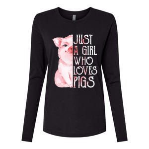 Just A Who Loves Pigs Funny Pig Farmer Gift Gift Womens Cotton Relaxed Long Sleeve T-Shirt