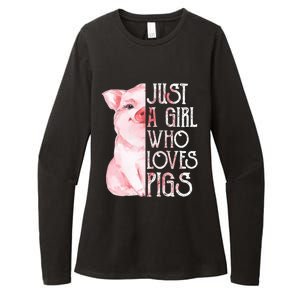 Just A Who Loves Pigs Funny Pig Farmer Gift Gift Womens CVC Long Sleeve Shirt