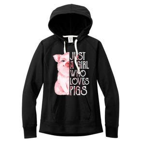 Just A Who Loves Pigs Funny Pig Farmer Gift Gift Women's Fleece Hoodie