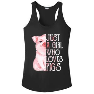 Just A Who Loves Pigs Funny Pig Farmer Gift Gift Ladies PosiCharge Competitor Racerback Tank