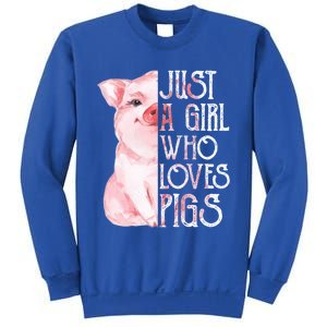 Just A Who Loves Pigs Funny Pig Farmer Gift Gift Sweatshirt