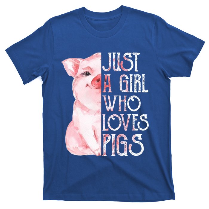 Just A Who Loves Pigs Funny Pig Farmer Gift Gift T-Shirt