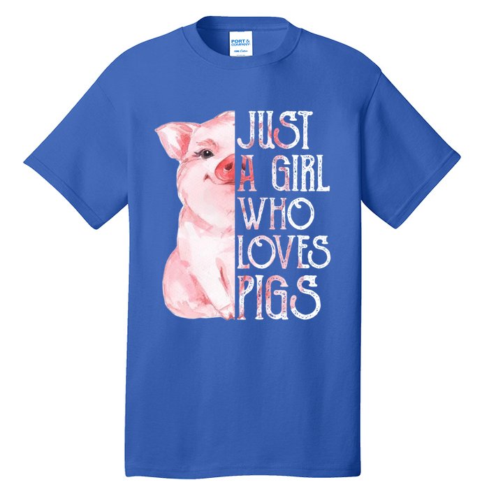 Just A Who Loves Pigs Funny Pig Farmer Gift Gift Tall T-Shirt