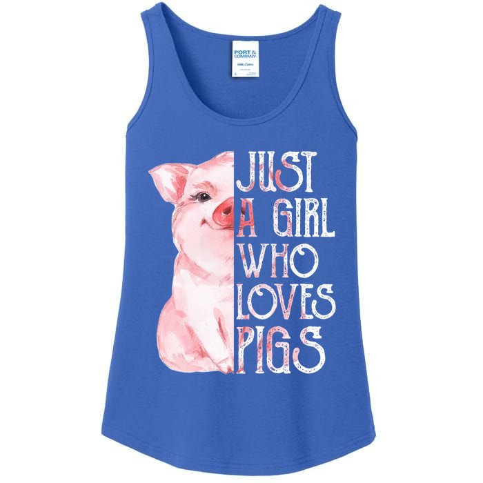 Just A Who Loves Pigs Funny Pig Farmer Gift Gift Ladies Essential Tank