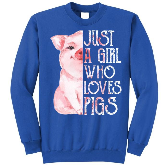 Just A Who Loves Pigs Funny Pig Farmer Gift Gift Tall Sweatshirt