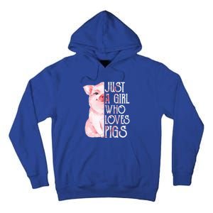 Just A Who Loves Pigs Funny Pig Farmer Gift Gift Tall Hoodie