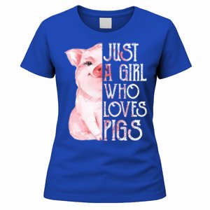 Just A Who Loves Pigs Funny Pig Farmer Gift Gift Women's T-Shirt