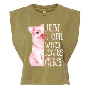 Just A Who Loves Pigs Funny Pig Farmer Gift Gift Garment-Dyed Women's Muscle Tee