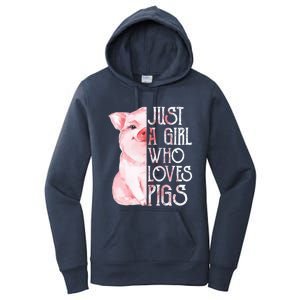 Just A Who Loves Pigs Funny Pig Farmer Gift Gift Women's Pullover Hoodie