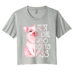 Just A Who Loves Pigs Funny Pig Farmer Gift Gift Women's Crop Top Tee