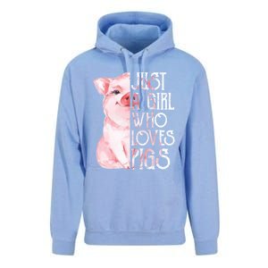 Just A Who Loves Pigs Funny Pig Farmer Gift Gift Unisex Surf Hoodie