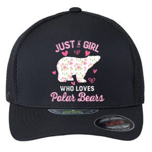 Just A Who Loves Polar Bears Great Gift Bear Silhouette Gift Flexfit Unipanel Trucker Cap