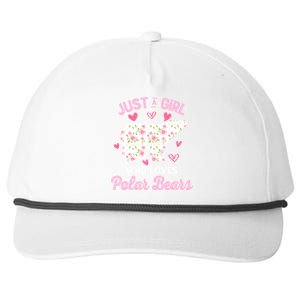 Just A Who Loves Polar Bears Great Gift Bear Silhouette Gift Snapback Five-Panel Rope Hat