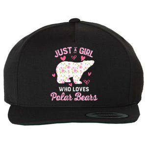 Just A Who Loves Polar Bears Great Gift Bear Silhouette Gift Wool Snapback Cap