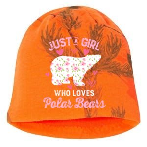 Just A Who Loves Polar Bears Great Gift Bear Silhouette Gift Kati - Camo Knit Beanie