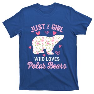 Just A Who Loves Polar Bears Great Gift Bear Silhouette Gift T-Shirt