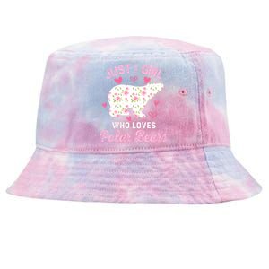 Just A Who Loves Polar Bears Great Gift Bear Silhouette Gift Tie-Dyed Bucket Hat