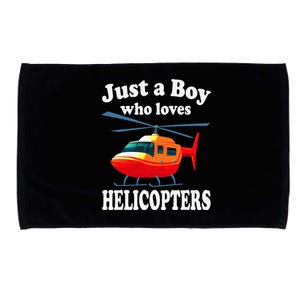 Just A Who Loves Helicopters Aviator Pilot Microfiber Hand Towel