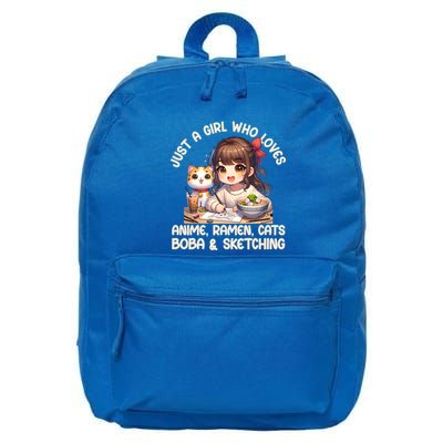 Just A Who Loves Anime Ra Cats Boba And Sketching Gift 16 in Basic Backpack