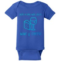 Just A Who Loves Wine And Cheese Charcuterie Foodie Cute Gift Baby Bodysuit