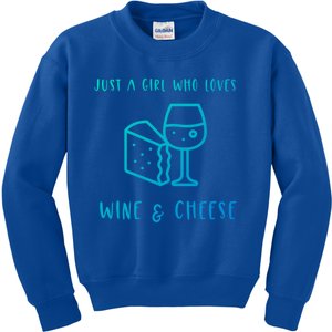 Just A Who Loves Wine And Cheese Charcuterie Foodie Cute Gift Kids Sweatshirt