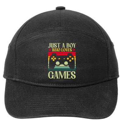 Just A Who Loves Games Clothes Computer Video Game Geek Gift 7-Panel Snapback Hat