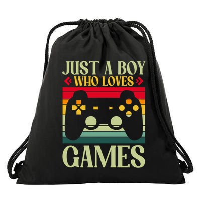Just A Who Loves Games Clothes Computer Video Game Geek Gift Drawstring Bag
