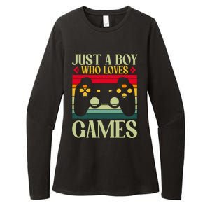 Just A Who Loves Games Clothes Computer Video Game Geek Gift Womens CVC Long Sleeve Shirt