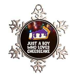 Just A Who Loves Cheesecake Dessert Cheesecake Funny Gift Metallic Star Ornament