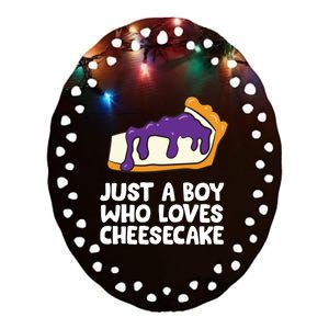 Just A Who Loves Cheesecake Dessert Cheesecake Funny Gift Ceramic Oval Ornament