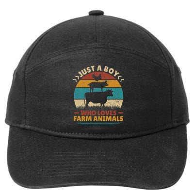 Just A Who Loves Farm Animals Lover Funny 7-Panel Snapback Hat