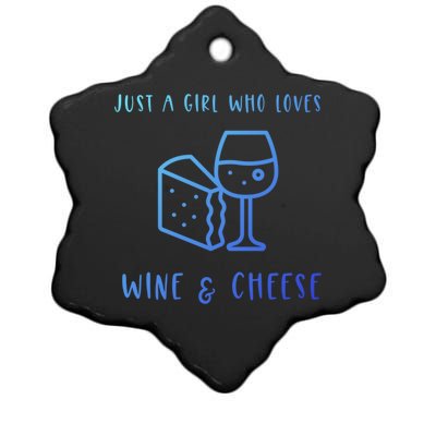 Just A Who Loves Wine And Cheese Charcuterie Foodie Cute Gift Ceramic Star Ornament