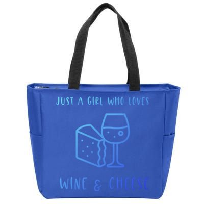 Just A Who Loves Wine And Cheese Charcuterie Foodie Cute Gift Zip Tote Bag