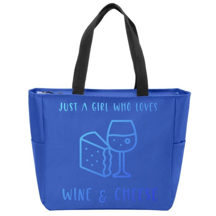 Just A Who Loves Wine And Cheese Charcuterie Foodie Cute Gift Zip Tote Bag