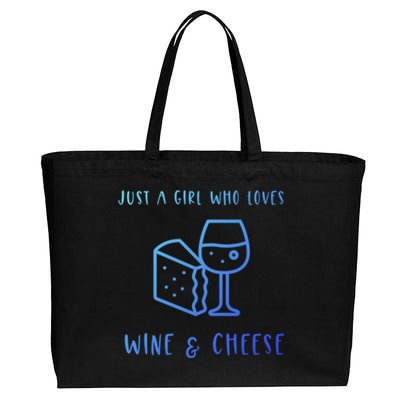 Just A Who Loves Wine And Cheese Charcuterie Foodie Cute Gift Cotton Canvas Jumbo Tote