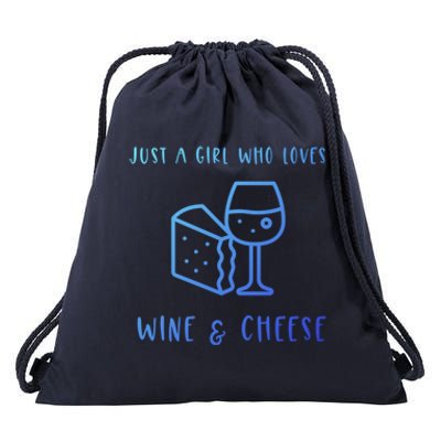 Just A Who Loves Wine And Cheese Charcuterie Foodie Cute Gift Drawstring Bag