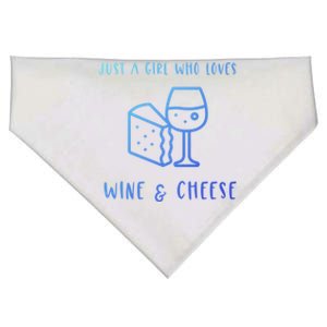 Just A Who Loves Wine And Cheese Charcuterie Foodie Cute Gift USA-Made Doggie Bandana