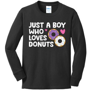 Just a  Who Loves Donuts Kids Long Sleeve Shirt