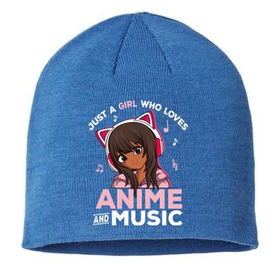 Just A Who Loves Anime And Music Black Anime Merch Meaningful Gift Sustainable Beanie