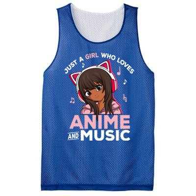 Just A Who Loves Anime And Music Black Anime Merch Meaningful Gift Mesh Reversible Basketball Jersey Tank