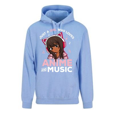 Just A Who Loves Anime And Music Black Anime Merch Meaningful Gift Unisex Surf Hoodie