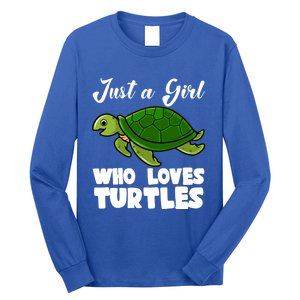 Just A Who Loves Turtles Ocean Save Turtles Gift Long Sleeve Shirt