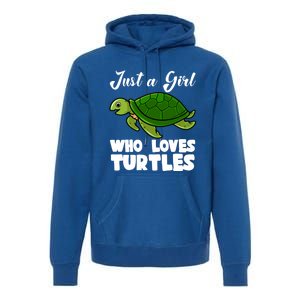 Just A Who Loves Turtles Ocean Save Turtles Gift Premium Hoodie