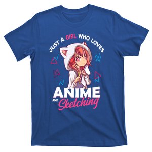 Just A Who Loves Anime And Sketching Otaku Anime Merch Gift T-Shirt