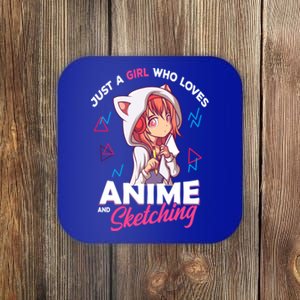 Just A Who Loves Anime And Sketching Otaku Anime Merch Gift Coaster