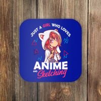 Just A Who Loves Anime And Sketching Otaku Anime Merch Gift Coaster