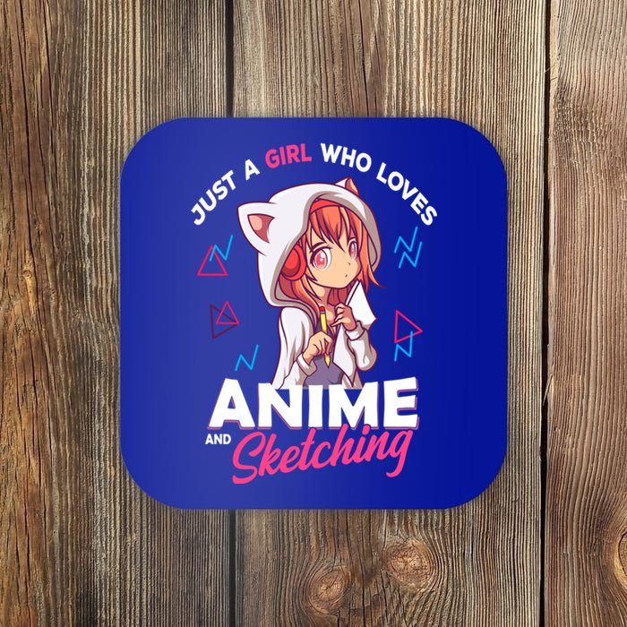 Just A Who Loves Anime And Sketching Otaku Anime Merch Gift Coaster