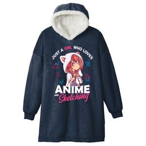 Just A Who Loves Anime And Sketching Otaku Anime Merch Gift Hooded Wearable Blanket