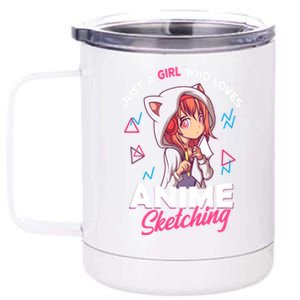 Just A Who Loves Anime And Sketching Otaku Anime Merch Gift 12 oz Stainless Steel Tumbler Cup