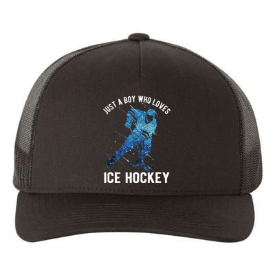 Just A  Who Loves Ice Hockey Yupoong Adult 5-Panel Trucker Hat